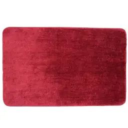 Tapis de bain en polyester uni bordeau 50x80cm