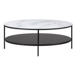 Table basse ovale MODERN LIVING Noir / blanc MARBELA