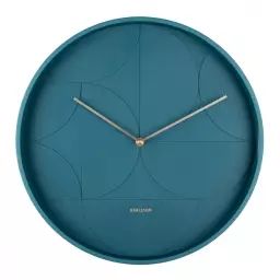 Horloge murale d40cm métal bleu