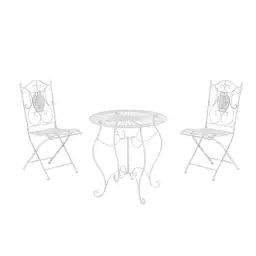 Ensemble table et chaises de jardin en métal Blanc antique