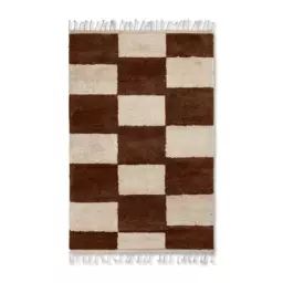 Tapis Tapis en Tissu, Coton – Couleur Marron – 48.49 x 48.49 x 48.49 cm