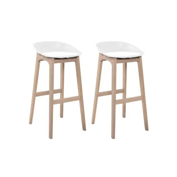 Lot de 2 tabourets de bar blancs