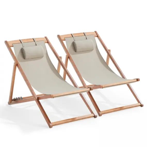 Lot de 2 chiliennes eucalyptus Gris clair
