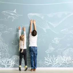 Papier peint enfant panoramique enfant océan – 250×255