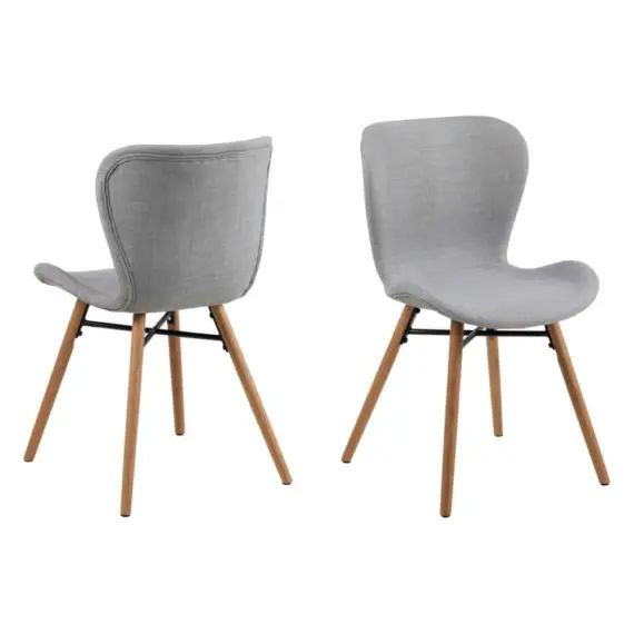 Chaises tissu et bois chêne (lot de 2)