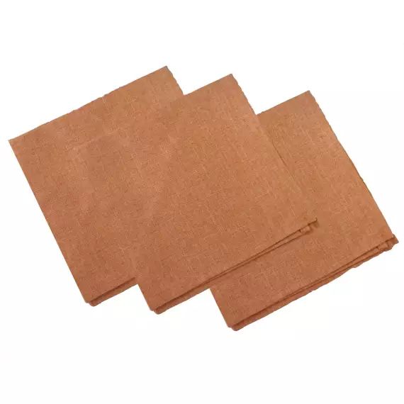 Lot de 3 serviettes de table 45×45 orange en polyester