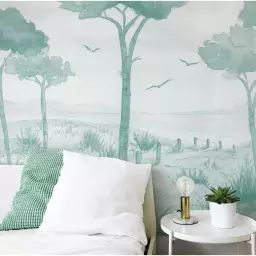 Papier peint panoramique paysage vue des pins 375 x 250 cm