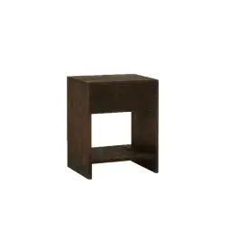 Table de chevet en bois massif avec un tiroir couleur noyer 40x40cm