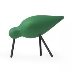Décoration Oiseau shorebird en Bois, Acier – Couleur Vert – 15 x 15.33 x 11 cm – Designer Sigurjón Pálsson