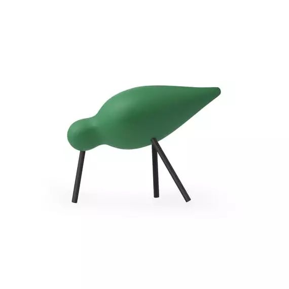 Décoration Oiseau shorebird en Bois, Acier – Couleur Vert – 15 x 15.33 x 11 cm – Designer Sigurjón Pálsson