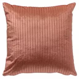 Housse de coussin rose en velours-40×40 cm avec motif rayé