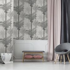 Papier peint intissé palmiers exotiques gris 1005x52cm