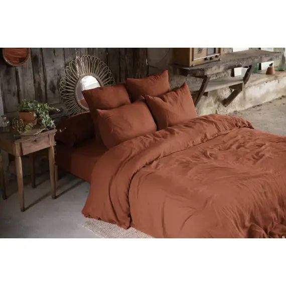 Housse de couette gaze de coton rouge 240×260 cm