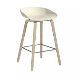 Tabouret de bar About a stool en Plastique, Chêne savonné – Couleur Beige – 47 x 43 x 75 cm – Designer Hee Welling