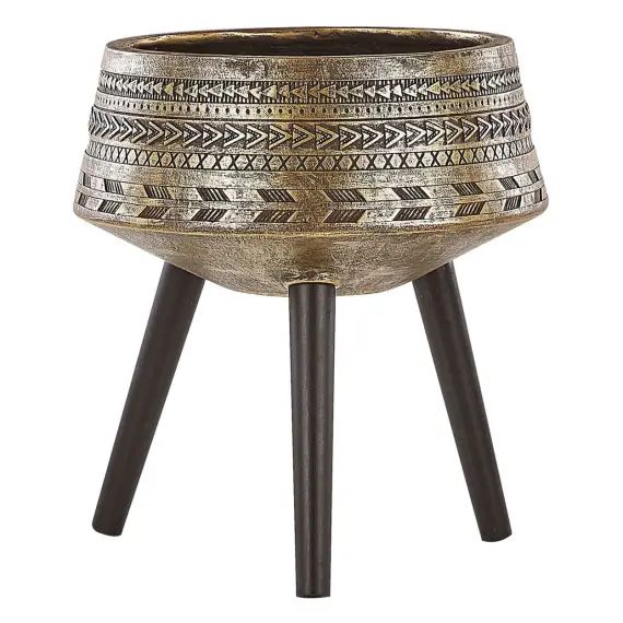 Cache-pot d&rsquo;extérieur en matériaux synthétiques doré H51
