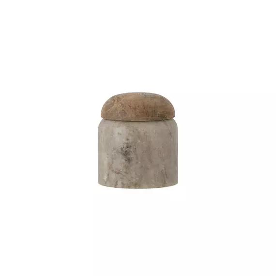 Bocal Cuisine en Pierre, Bois de manguier – Couleur Beige – 8 x 8 x 8 cm