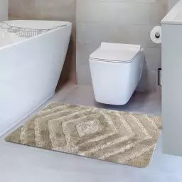 Tapis de bain et descente de lit  mastic 60×100 cm