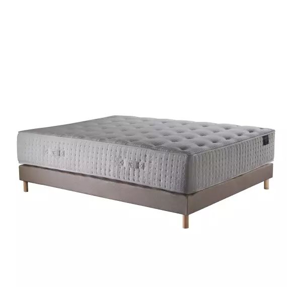 Ensemble Matelas ressorts Mémoire de forme Latex sommier Bleu 160×200