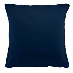 Taie d’oreiller carrée satin de coton bleu 65×65 cm