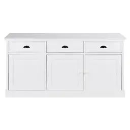 Buffet 3 portes 3 tiroirs blanc