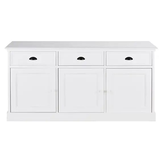Buffet 3 portes 3 tiroirs blanc