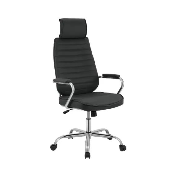 Chaise de bureau réglable pivotant en similicuir Noir