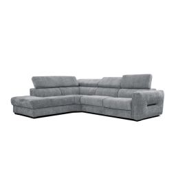 Canapé d’angle gauche 5 tissu gris moyen