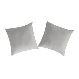 2 taies d’oreiller en coton gris 80×80
