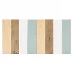 Tête de lit en bois combinée vert bleue 100x60cm