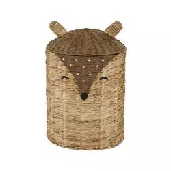 Panier enfant cerf en fibre végétale marron