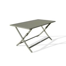 Table de jardin pliante en aluminium vert kaki