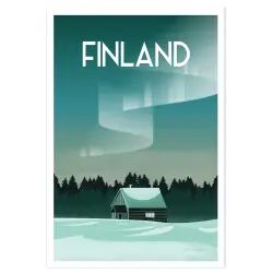 Affiche voyage laponie finlandaise sans cadre 40x60cm