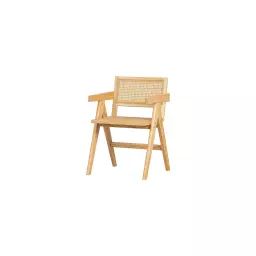 Chaise en bois et rotin bois clair