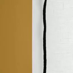 Rideau à galon fronceur 135×350 cm Blanc pur et bourdon noir en Lin