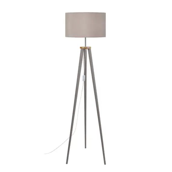 Lampadaire bois taupe