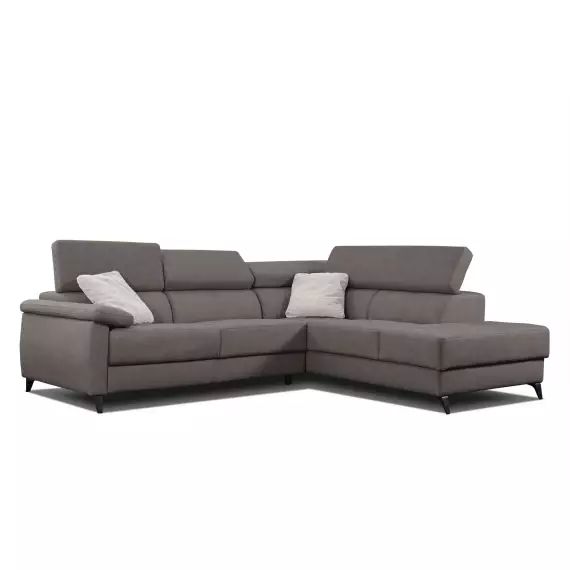 Canapé d’angle droit 5 places gris