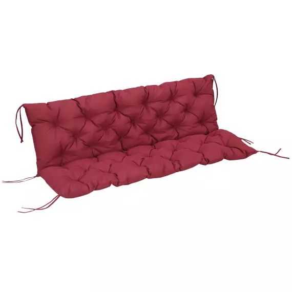 Coussin banc de jardin 3 places rouge