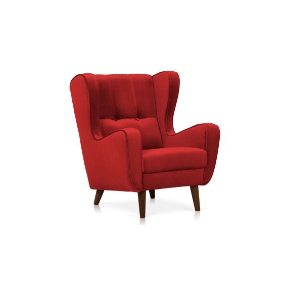 Fauteuil en tissu VELOURS coloris rouge