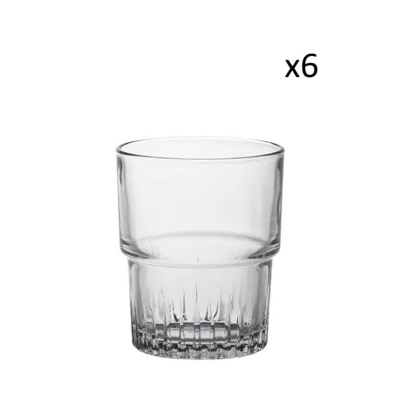 Lot de 6 – Verre à eau en verre trempé résistant 16 cl transparent