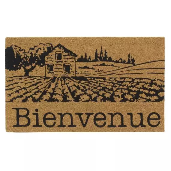 Paillasson coco intérieur extérieur 75 x 45 cm village de provence bie