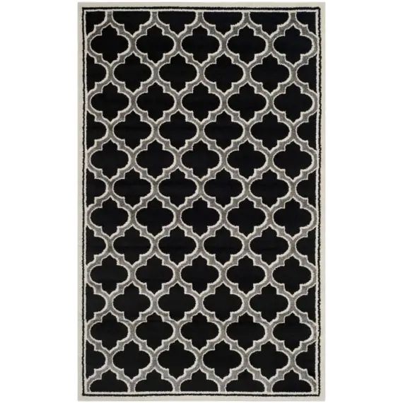 Tapis interieur / exterieur en gris & ivoire, 122 x 183 cm