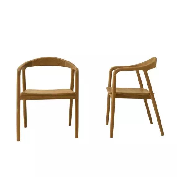 Lot de 2 chaises en teck massif