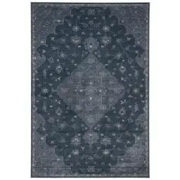 Tapis de salon d’inspiration vintage bleu clair et bleu foncé 120×170