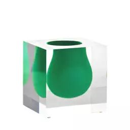 Vase Bel Air en Plastique, Acrylique – Couleur Vert – 19.83 x 19.83 x 10 cm – Designer