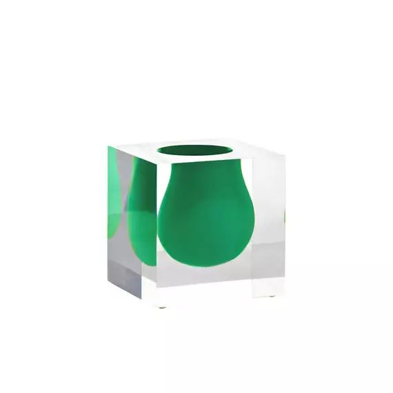 Vase Bel Air en Plastique, Acrylique – Couleur Vert – 19.83 x 19.83 x 10 cm – Designer