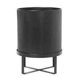 Pot de fleurs Bau en Métal, Acier galvanisé – Couleur Noir – 37.8 x 37.8 x 38 cm – Designer Herman Studio