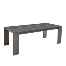 Table de jardin en aluminium noir 6 places