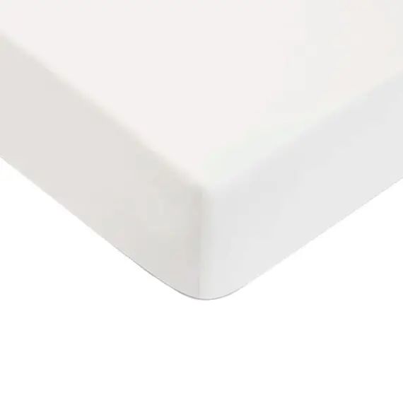 Drap housse coton  uni blanc 140x200cm