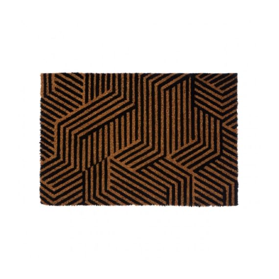 Paillasson coco motifs géométriques noirs 60x40cm
