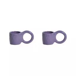 Tasse à espresso Donut en Céramique, Faïence émaillée – Couleur Violet – 11 x 13.39 x 5.5 cm – Designer Pia Chevalier